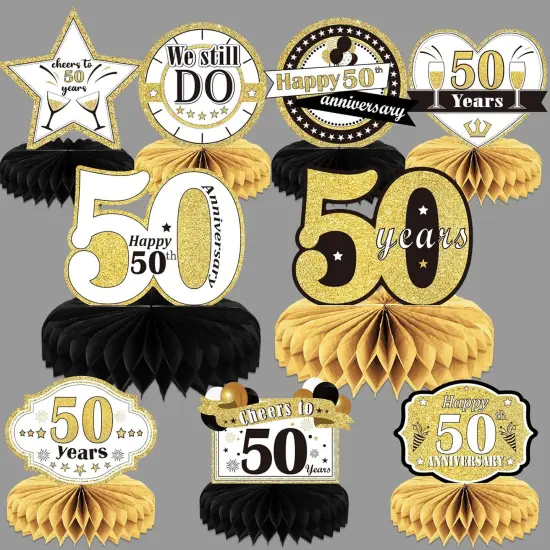 9 Pieces 50th Anniversary Decorations {1}