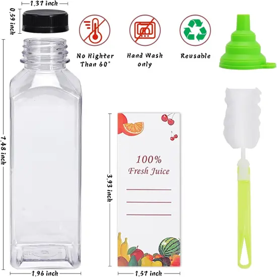 Plastic Juice Bottles 150 pcs 16 oz Empty Plastic Water Bottles with Caps {3}