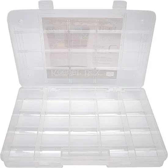 The Beadsmith Keeper Box - Medium Size - 10-3/4 x 7-1/2 inches, Storage Organizer with 20 compartments, Art Supply Organizers for Craft, Jewelry, Nail Art and More {1}