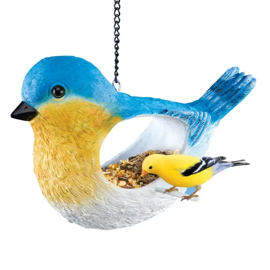 Collections Etc Delightful Hand-Painted Fly Thru Bird-Shaped Birdfeeder {2}