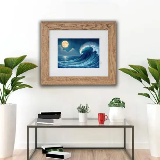 8x10" Light Brown Wood-Effect Frame with Acid-Free Mat & Plastic Front &ndash; For Hanging or Standing, ALFTA Hook Compatible {2}