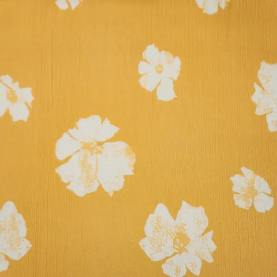 1 Yard Rayon Crinkle Mustard Gold Woven Fabric Lightweight 50/52&Prime; Wide 100% Rayon {2}