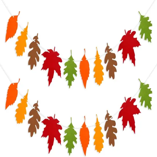 Felt Fall Maple Leaves Garland Banner {1}