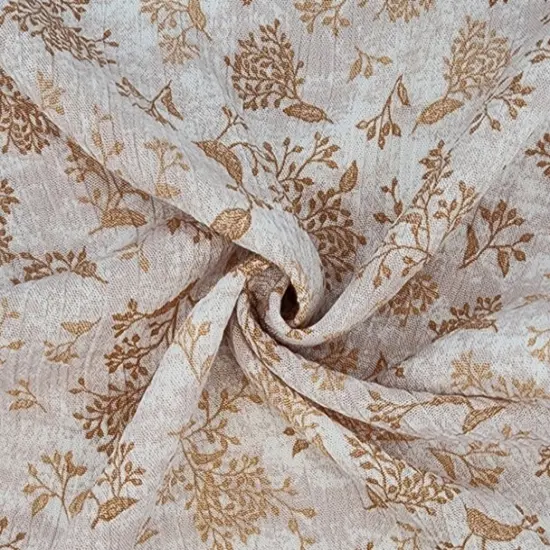 1 Yard Taupe Rayon Crinkle Lightweight Fabric for Summer Clothing Dresses and Scarves 50/52 Inch Width {1}