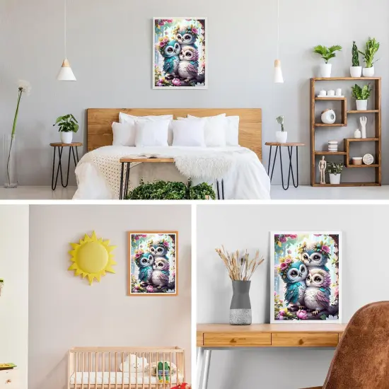 DIY 5D Owls Diamond Art Painting Kit 12x16inch {3}