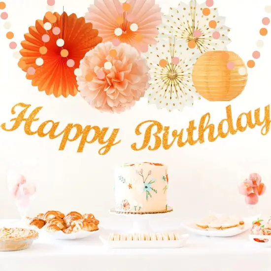 21pcs Autumn One Two Sweet Peach Happy Banner,Girls Groovy Paper {4}