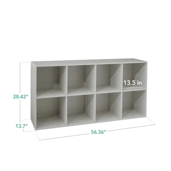 Best Choice Products 8-Cube Bookshelf, 13.5in Display Storage System, Organizer w/ Removable Back Panels Gray {2}