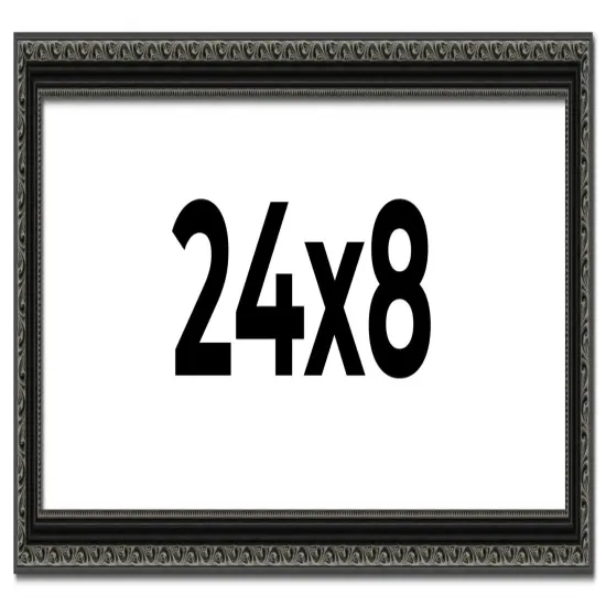 Panoramic Antique Black Picture Frame - UV Acrylic, Foam Board Backing, Hanging Hardware {1}