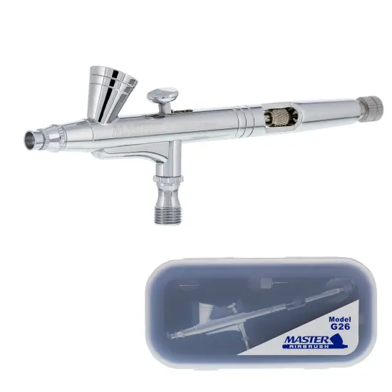 Master Performance G26 Multi-Purpose Precision Dual-Action Gravity Feed Airbrush, 0.2 mm Tip, 1/16 oz Cup & Cutaway Handle {1}