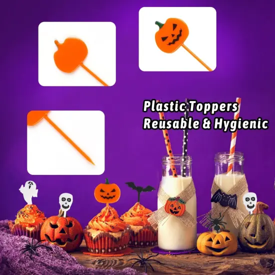 50PCS Plastic Halloween Cupcake Toppers {3}