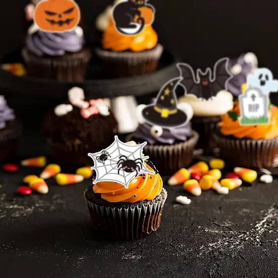 40Pcs Halloween Cupcake Toppers Picks {2}