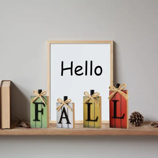 Fall Block Signs Table Decor {3}