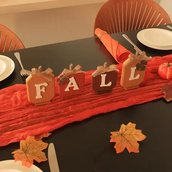 Pumpkin Wood Sign Table Fall Decorations {3}