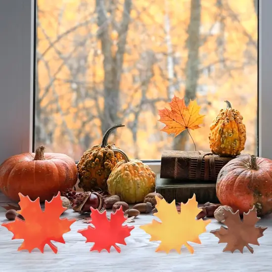 Wooden Fall Leaves Table Decorations {5}