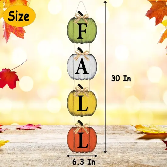 Fall Pumpkin Door Sign Rustic Wall Decor {4}