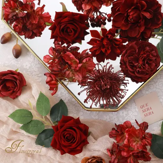 Artificial Flowers Combo Bouquets - Red {2}