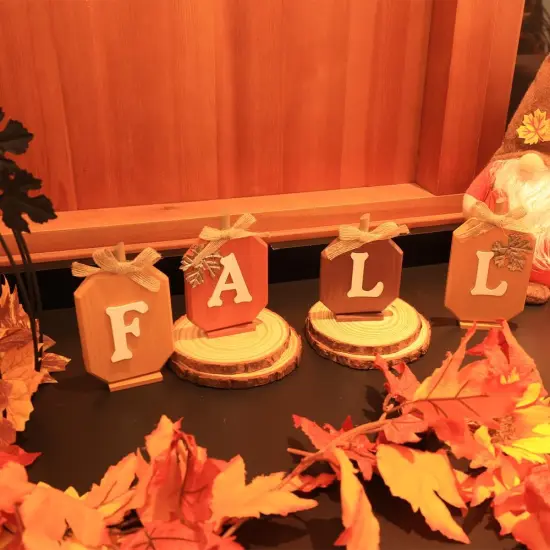 Pumpkin Wood Sign Table Fall Decorations {2}
