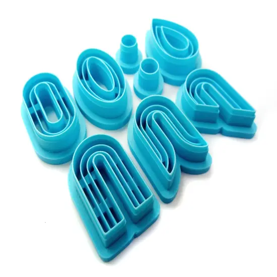 Clay Cutters for Earrings, Boho Rainbows & Ovals, 8 pc {3}