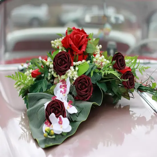 16PCS Burgundy Flowers Artificial Silk Roses with Stems for Wedding Bouquets Party Bridal Shower Home Decor {3}