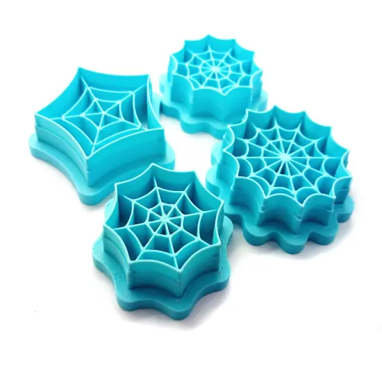 Spiderweb Clay Cutter Set, Halloween Shapes for Earrings, 4 pcs {3}