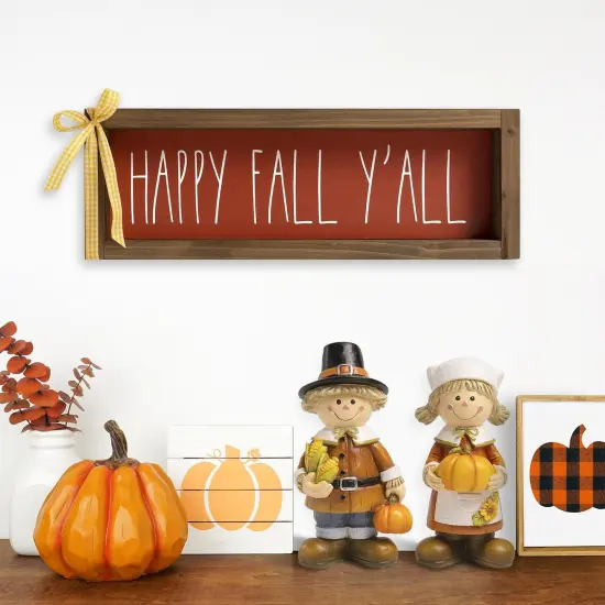 Happy Fall Wooden Yall Sign Tabletop Decorations {5}