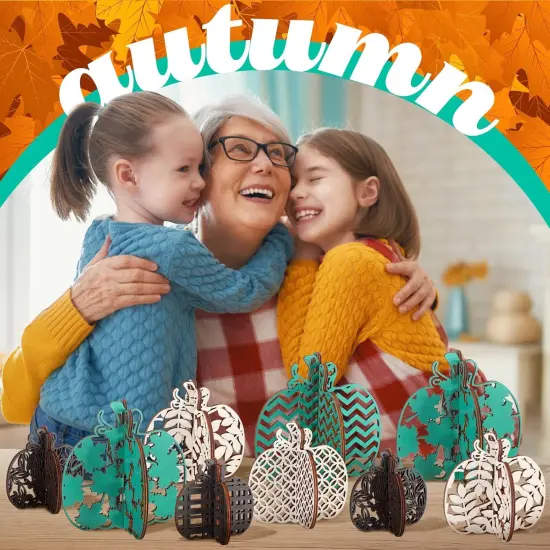 12 Pcs Fall Pumpkin Tabletop Decor {4}