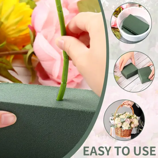 12 Pcs Floral Foam Blocks Flower Arrangement Supplies Foam Bricks for Flowers Wet Dry Plant Foam 5.5" L x 3" W x 1.7" H Green Florist Foam for Wedding Birthday Home Office Garden Decorations {4}