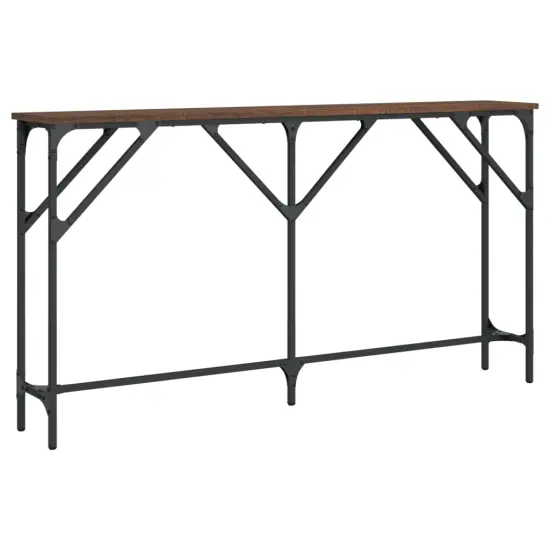vidaXL Console Table Brown Oak 55.1"x9.1"x29.5" Engineered Wood {2}