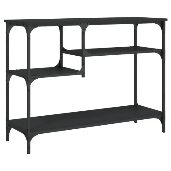 vidaXL Console Table with Shelves Black 39.4"x13.8"x29.5" {2}