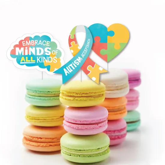 Big Dot of Happiness Autism Acceptance Decor - Small DIY Awareness Paper Cut-Outs - 24 Count {4}