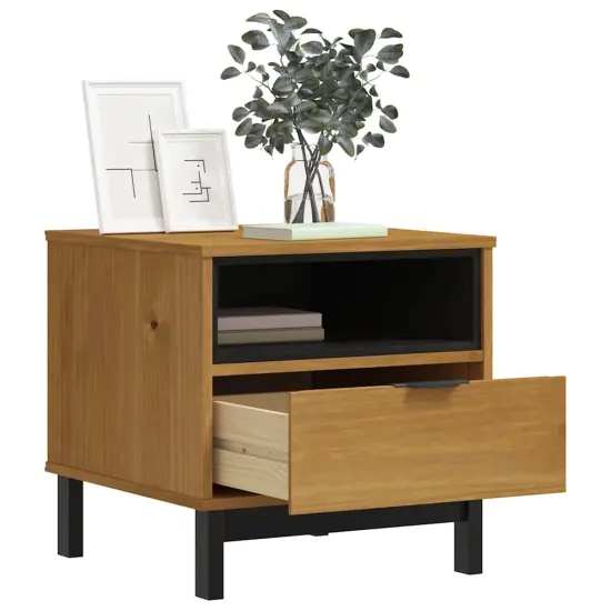 vidaXL Side Table FLAM 19.7"x19.7"x19.7" Solid Wood Pine {3}