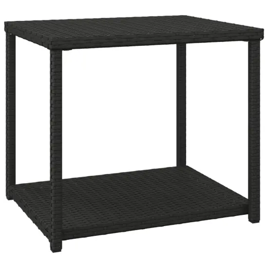 vidaXL Side Table Black 21.7"x17.7"x19.3" Poly Rattan {2}