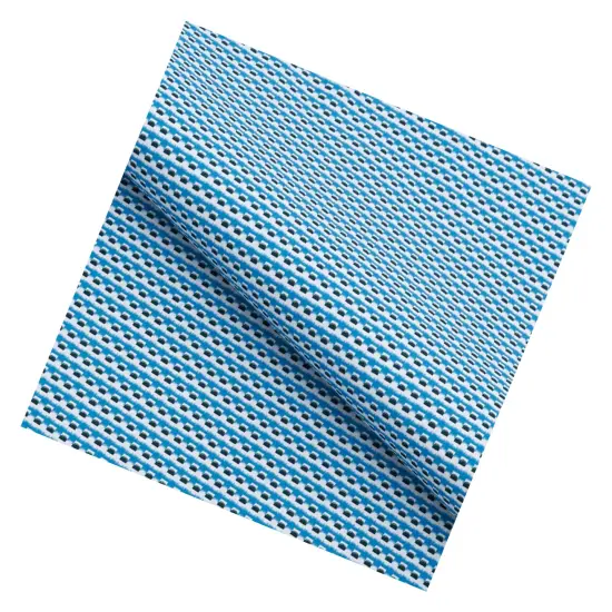 1 Yard Bit Squared Printed On Recycled Spandex Fabric Blue/White {6}