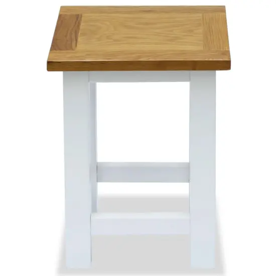 vidaXL End Table 10.6"x9.4"x14.6" Solid Oak Wood {2}