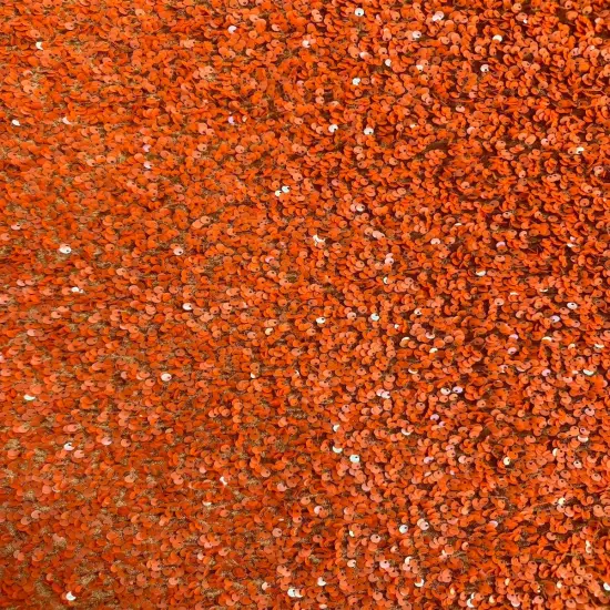 1 Yard Sequins Embroidered Stretch Velvet Rodeo Fabric Rust Orange {1}