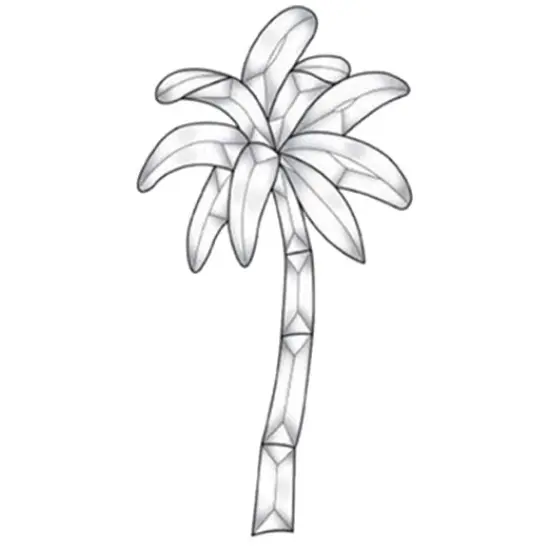 6-3/4" x 12-1/4" Exquisite Clear Glass Palm Tree Bevel Cluster EC123 {1}