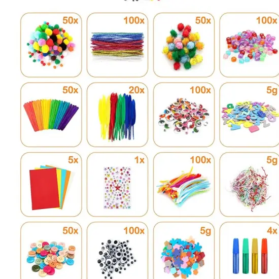 Art and Craft Kits &ndash; Mega Kids Arts & Crafts Supply Set (1750+ Pieces) for Ages 4&ndash;8 &ndash; Pom Poms, Pipe Cleaners, Googly Eyes, Foam, Feathers & More {5}