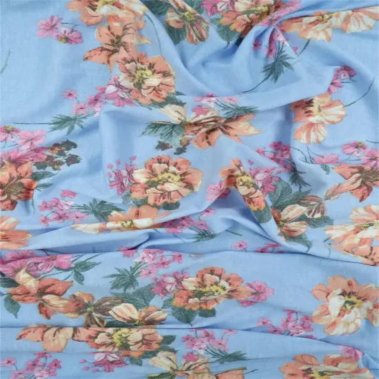 Vintage Floral Knit Fabric Soft Stretch Flower Print, 58/60" Wide NAVY {3}