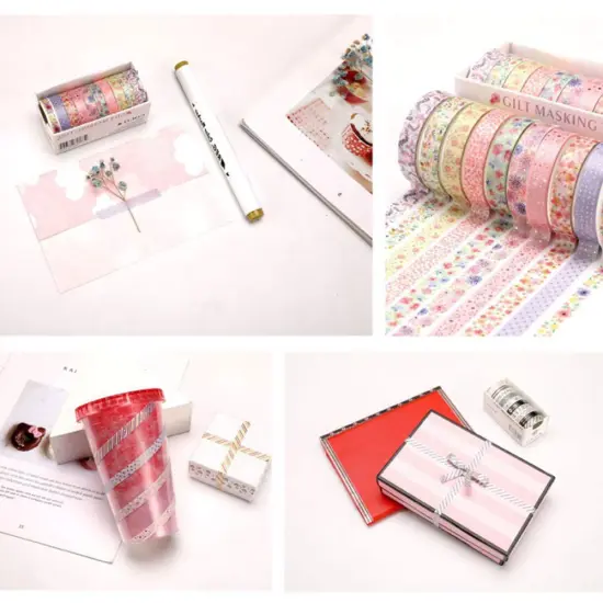 10 Rolls Sparkling Washi Tape - (Beautiful Flowers) {5}