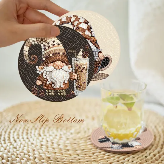 Gnome Coffee Diamond Painting Coasters Kits for Adults {6}
