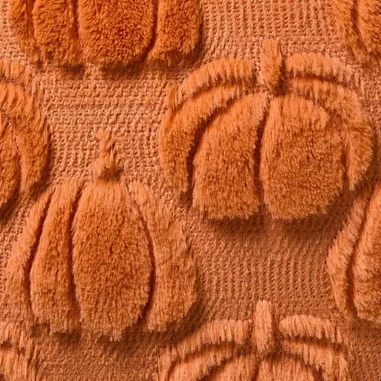 Set of 2 Fall Orange Pumpkin Throw Pillow Covers 20x20 {4}