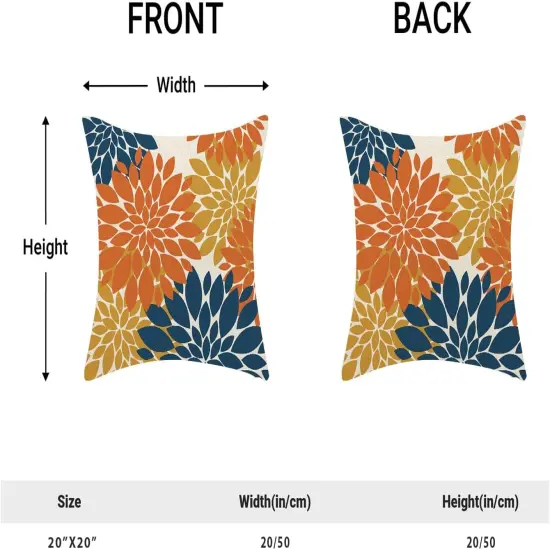 Set of 2 Fall Burnt Orange Outdoor Pillow Covers 20x20 Inch {5}