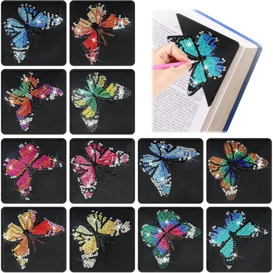 12 Pcs Diamond Painting Corner Bookmark Kits(Butterfly) {1}