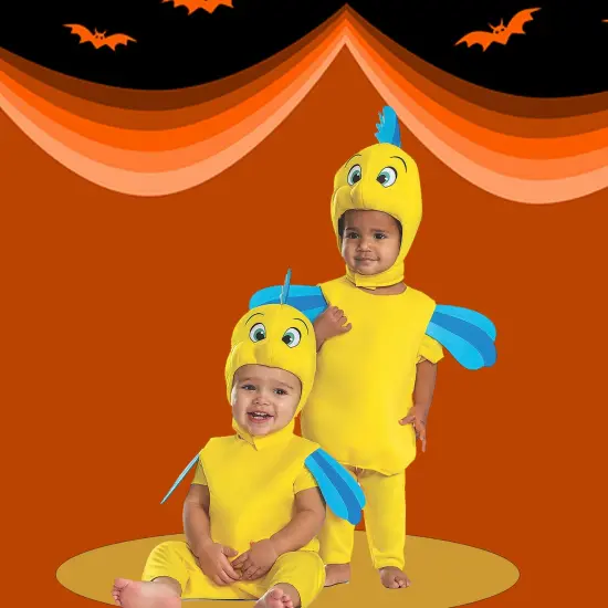 Baby Little Mermaid Flounder Toddler Costume Yellow Jumpsuit {1}