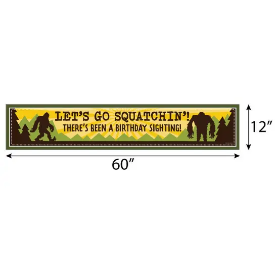 Big Dot of Happiness Sasquatch Crossing - Bigfoot Happy Birthday Decorations Party Banner {3}