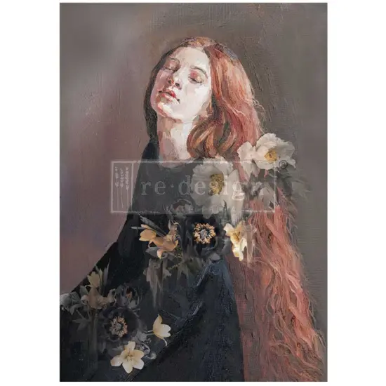 A1 Decoupage Fiber - Serene Thought - 1 sheet, A1 size {1}