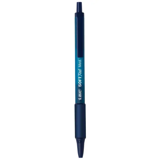 BIC Soft Feel Blue Retractable Ballpoint Pens, Medium Point (1.0mm), 12-Count Pack, Blue Pens With Soft-Touch Comfort Grip {3}