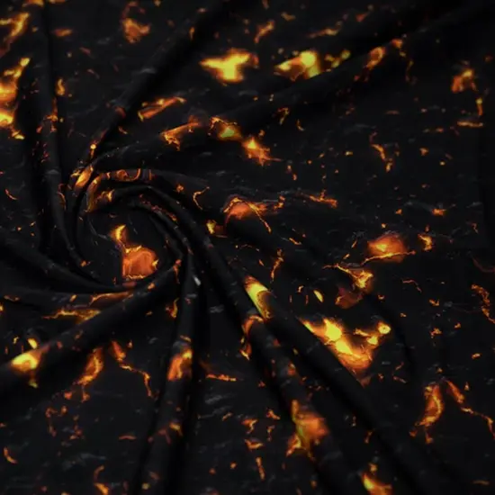 Molten Magma Printed Spandex Fabric {2}