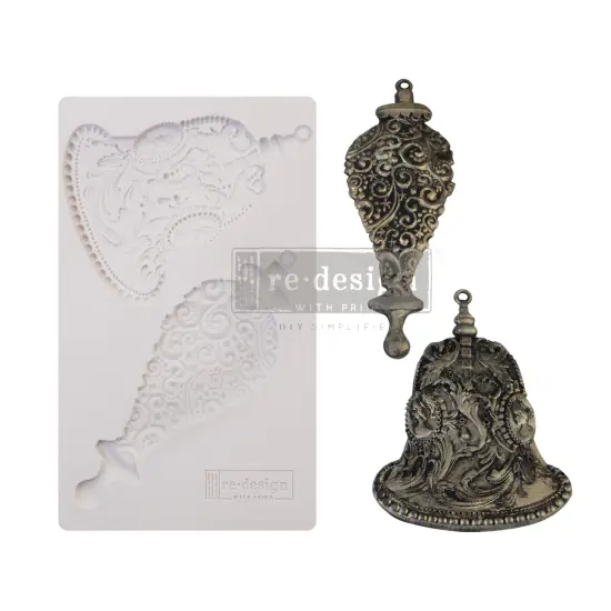 Redesign Decor Moulds® - Silver Bells - 5"x8", 8mm thickness Copyright #VA0002330073 {1}