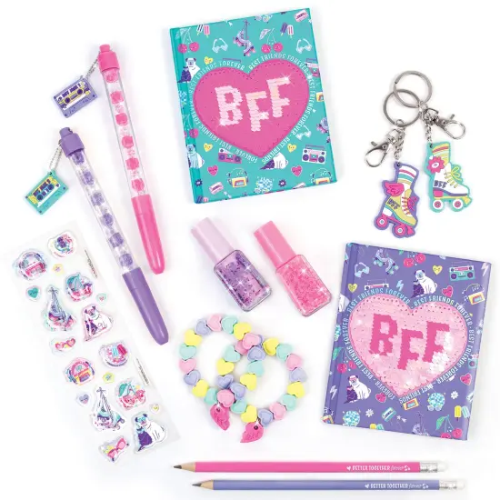 3C4G: Besties&nbsp;Forever Stationery Set - 13pc Matching BFF Set, Journals-Stickers-Bracelets-Keychains-Nail Polish, Three Cheers For Girls, Kids Ages 8+ {4}